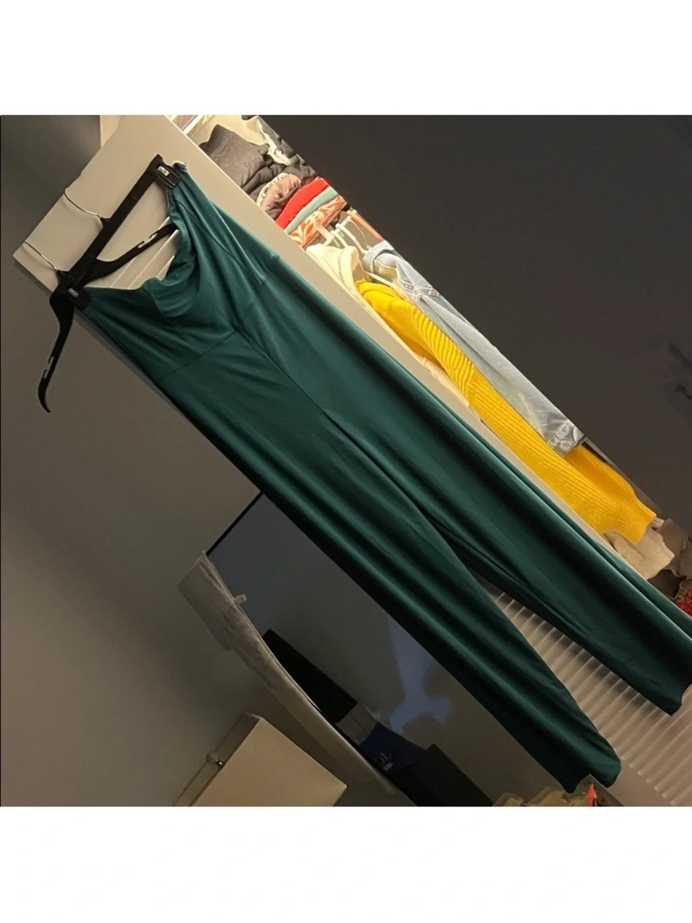 Club L London Strapless Wide-Leg Jumpsuit in Teal Green - Picture 7 of 7